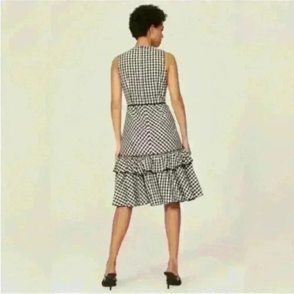 TOME Collective Gingham Ruffle Hem Dress 
Black And White- Size 6 NWT! - Picture 2 of 12